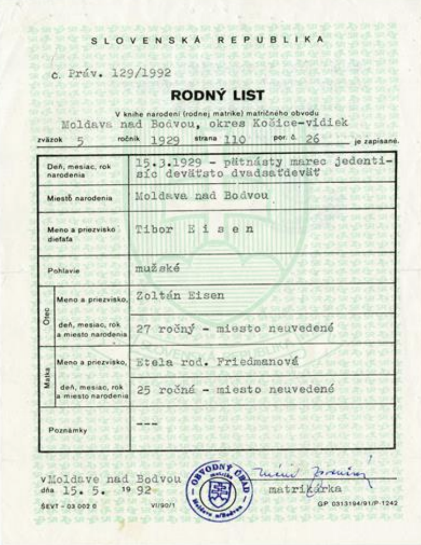 BIRTH CERTIFICATE